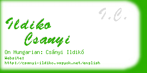 ildiko csanyi business card